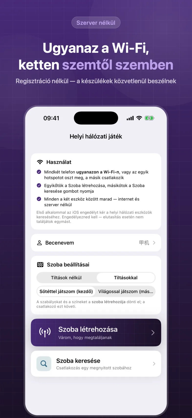 OneSolve Amőba: helyi hálózati játék